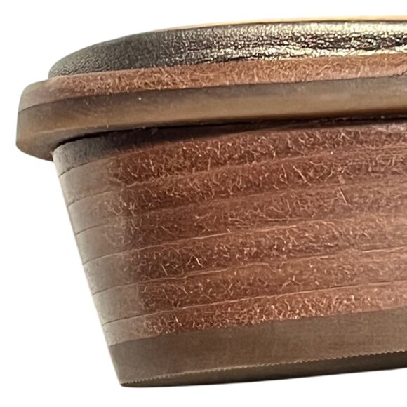 LUCKY BRAND Safello Leather d'Orsay Pewter Asymmetric Slingback Sandals  Size 9 - Picture 15 of 15